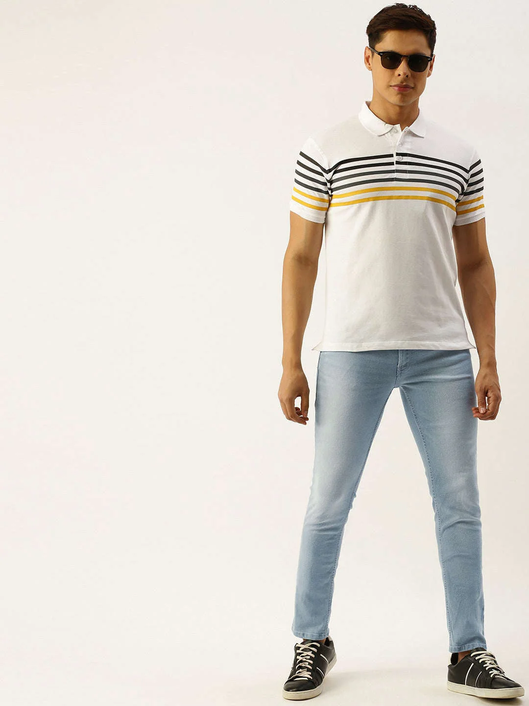 Men's Light Blue Slim Fit Solid Casual Jeans - Image 5