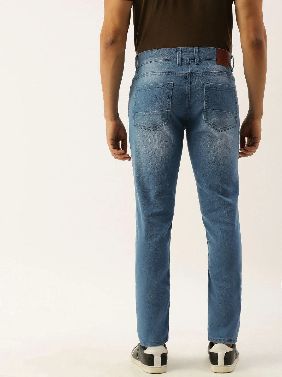 Men's Blue Slim Fit Solid Casual Jeans - Image 3