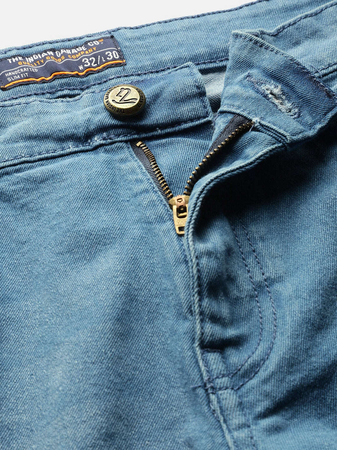 Men's Blue Slim Fit Solid Casual Jeans - Image 5