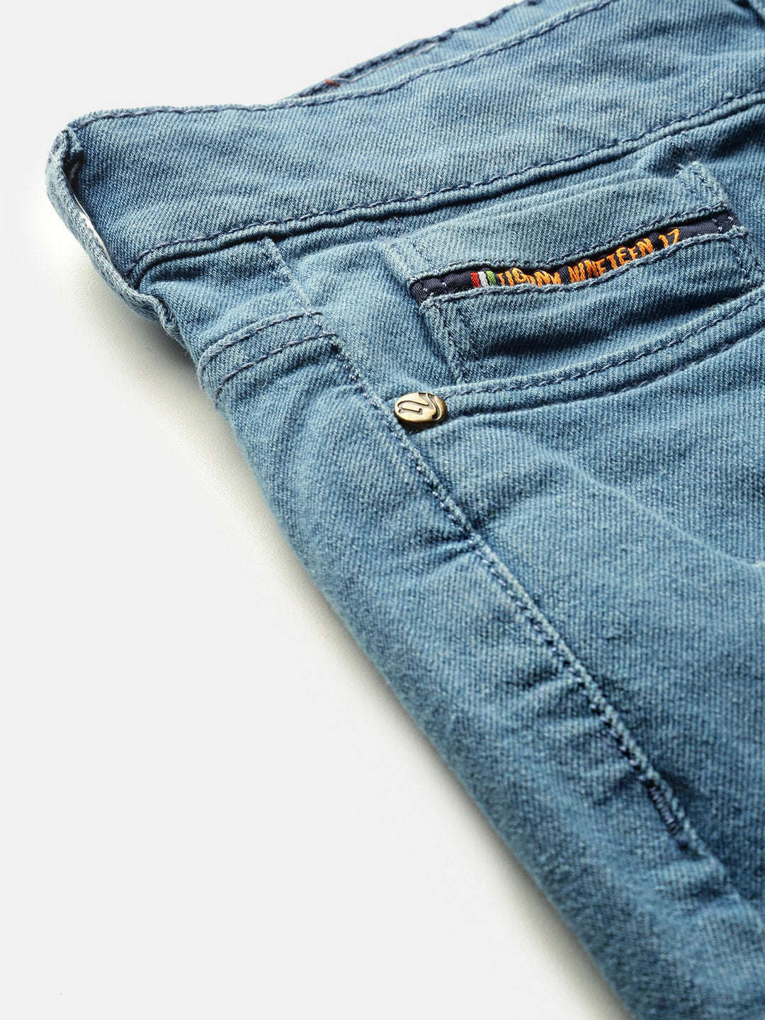 Men's Blue Slim Fit Solid Casual Jeans - Image 6