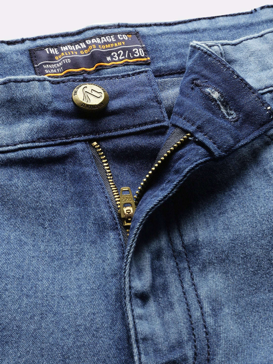 Men's Blue Slim Fit Solid Low-Rise Stretchable Jeans - Image 4