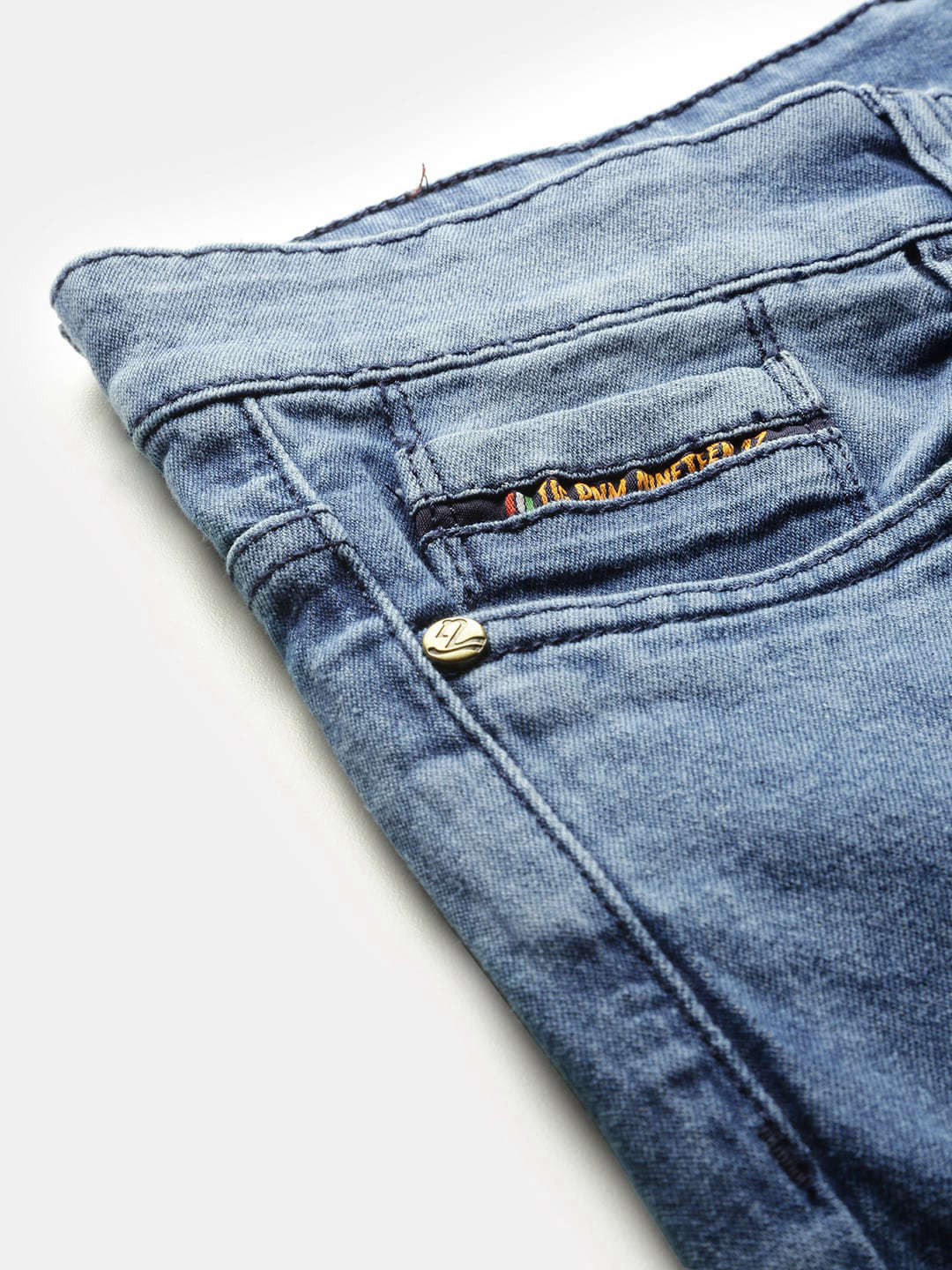 Men's Blue Slim Fit Solid Low-Rise Stretchable Jeans - Image 6