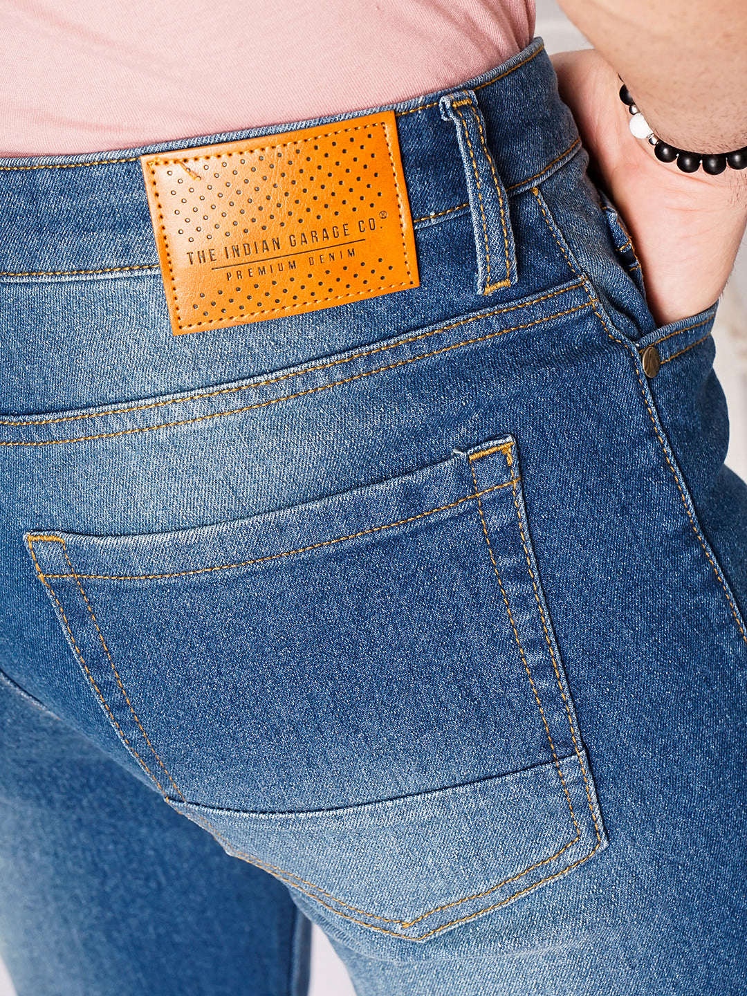 Men's Blue Slim Fit Solid Low-Rise Stretchable Jeans - Image 8
