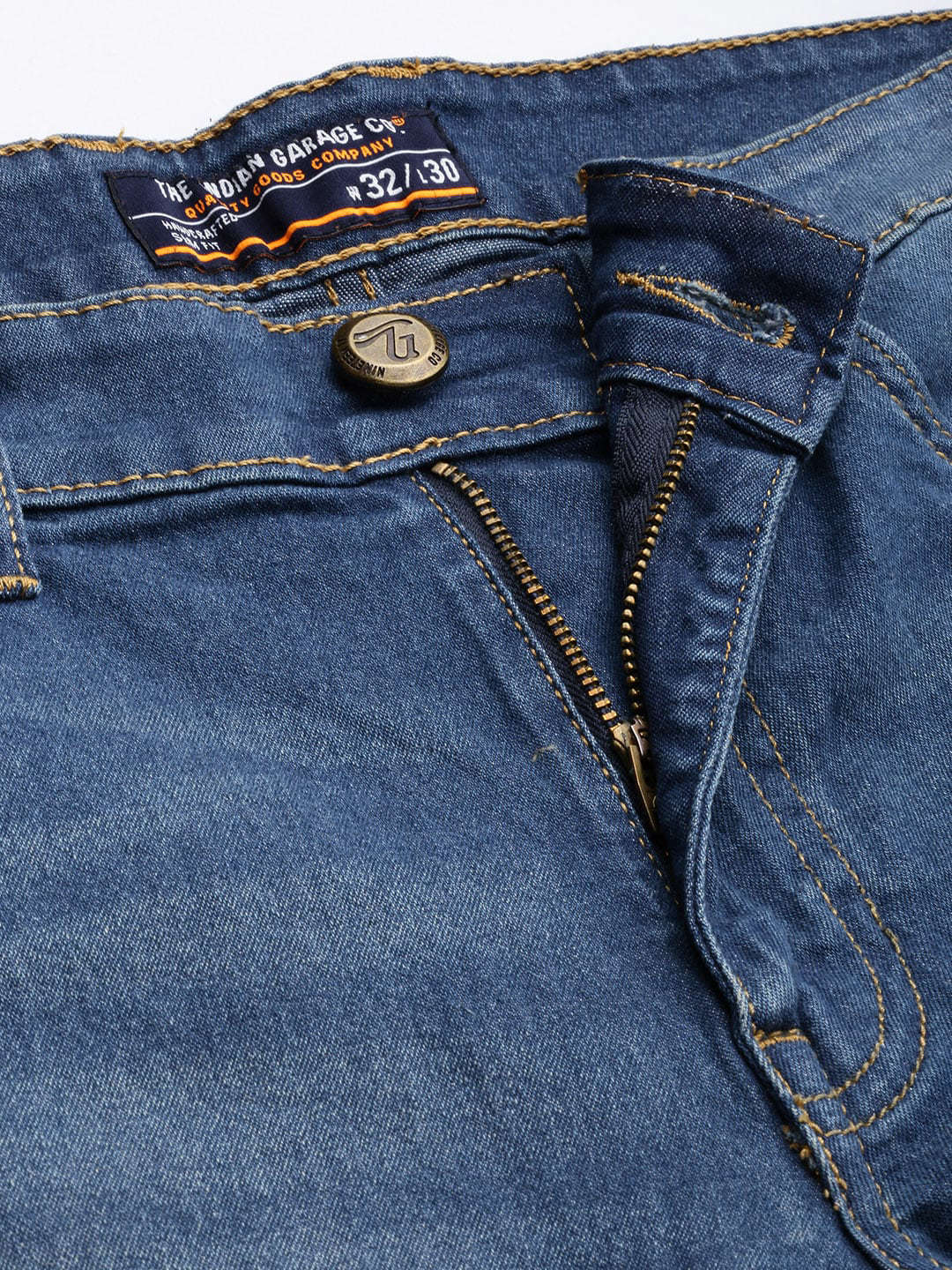 Men's Blue Slim Fit Solid Low-Rise Stretchable Jeans - Image 4
