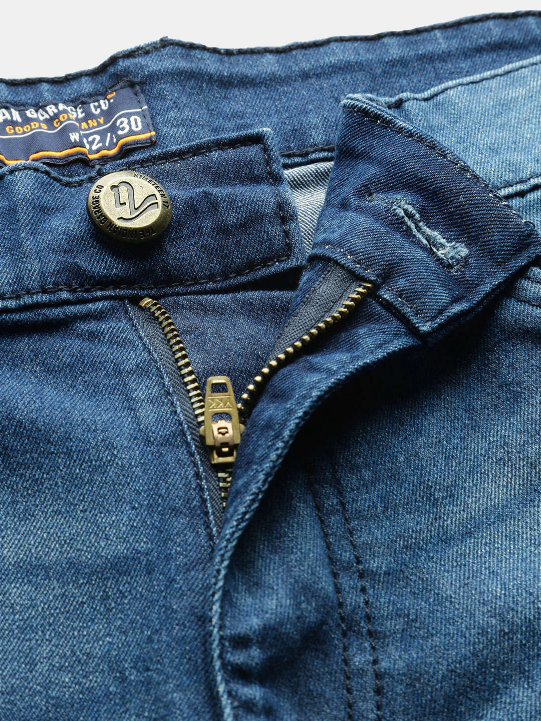 Men's Blue Slim Fit Solid Low-Rise Stretchable Jeans - Image 4