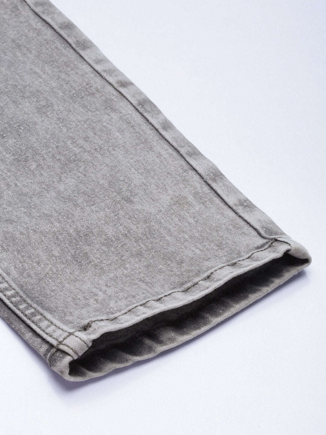 Men's Grey Slim Fit Solid Mid-Rise Stretchable Jeans - Image 7