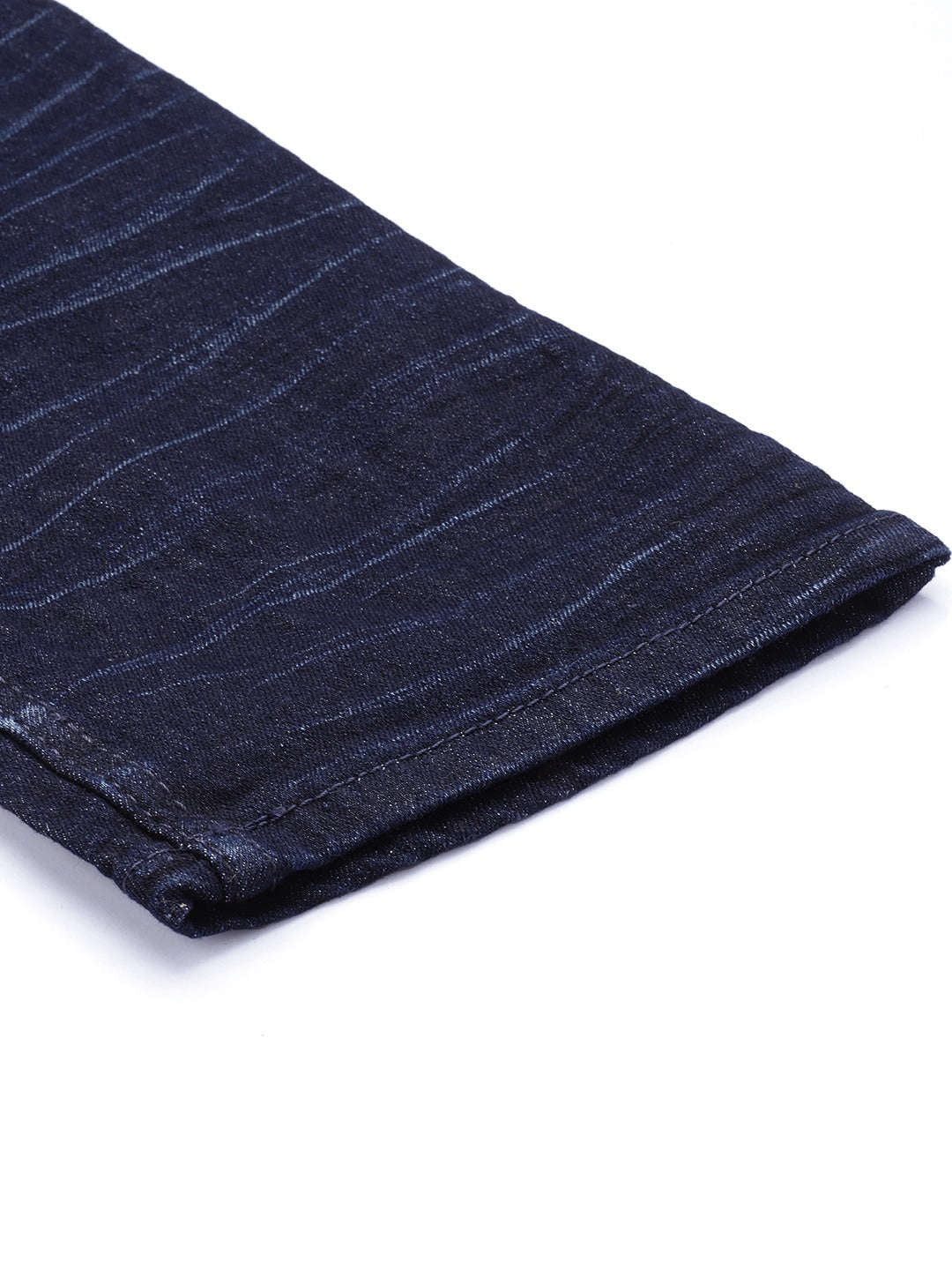 Men's Blue Slim Fit Solid Mid-Rise Stretchable Jeans - Image 7