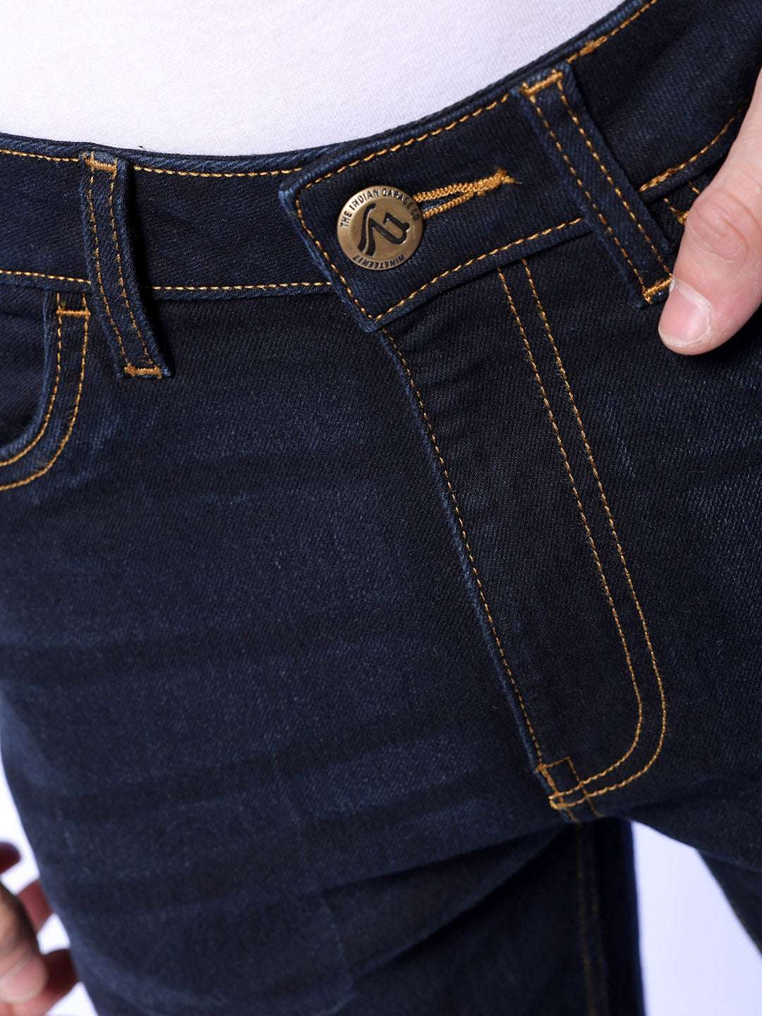 Men's Blue Slim Fit Solid Mid-Rise Stretchable Jeans - Image 6