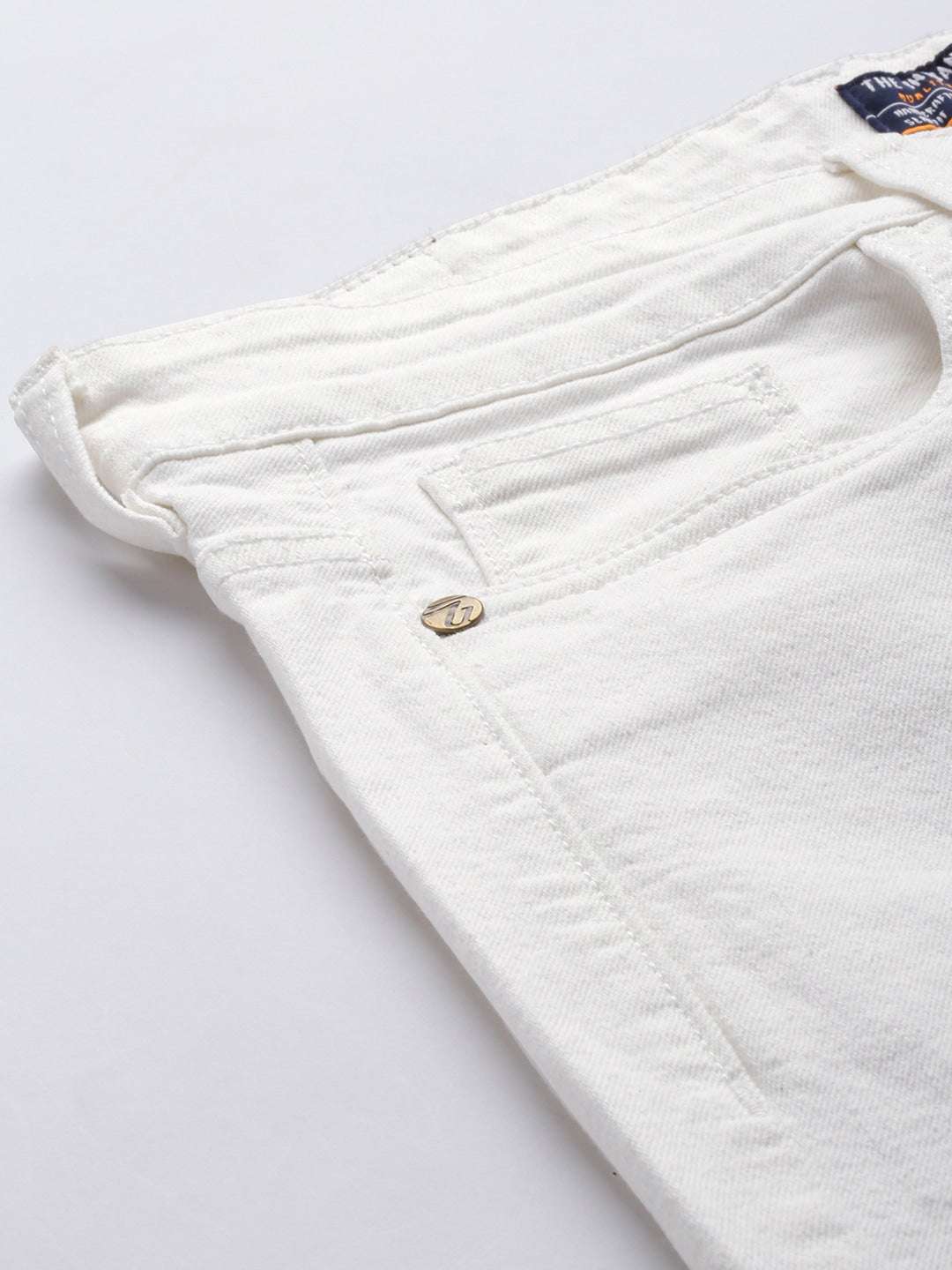 Men's White Slim Fit Paint Splash Casual Jeans - Image 6