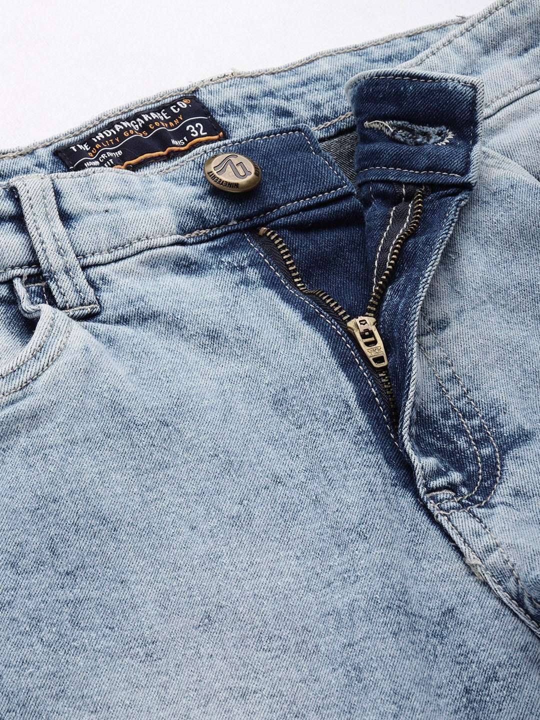 Men's Light Blue Slim Fit Solid Casual Jeans - Image 4