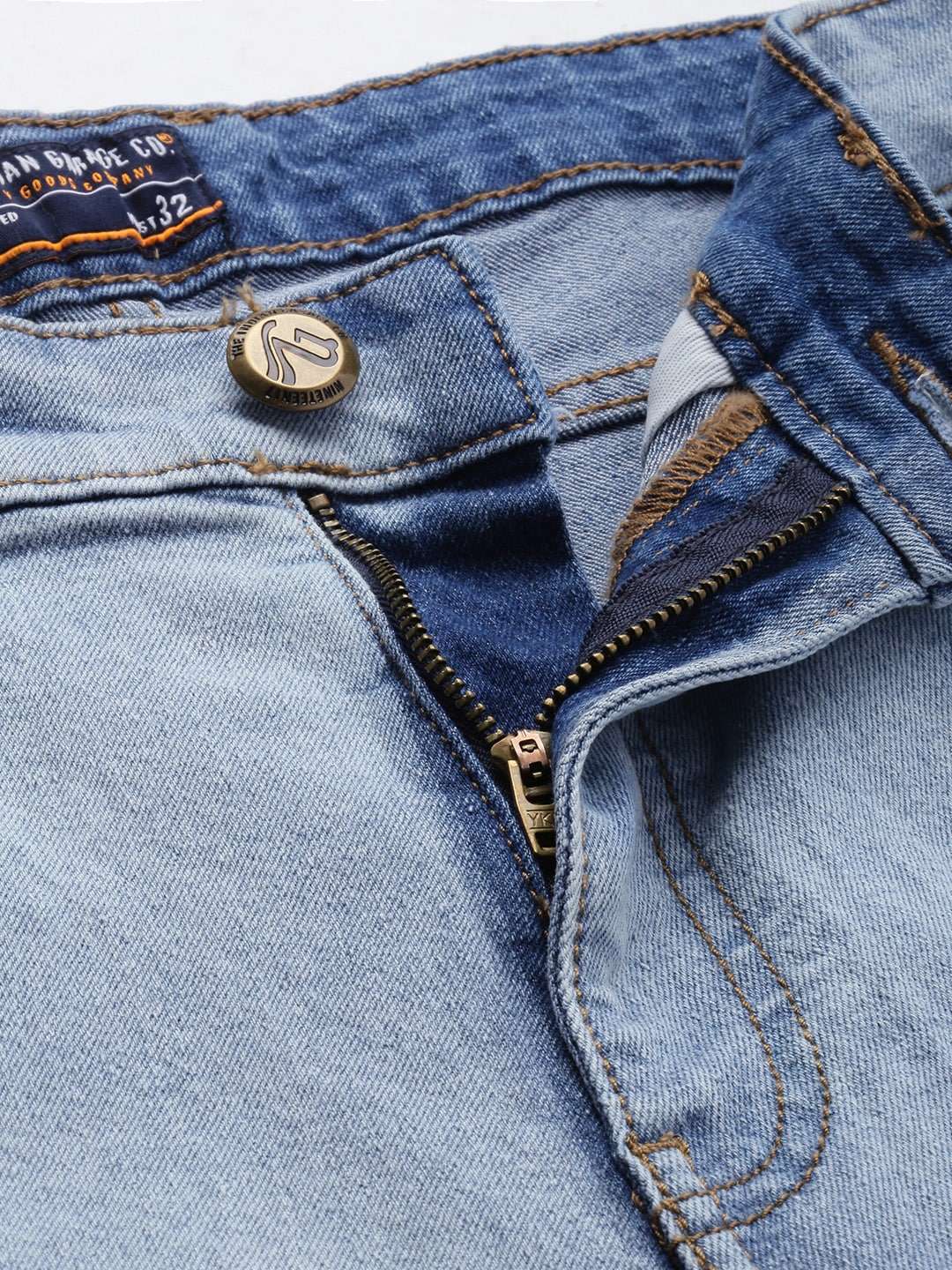 Men's Light Blue Slim Fit Solid Casual Jeans - Image 4
