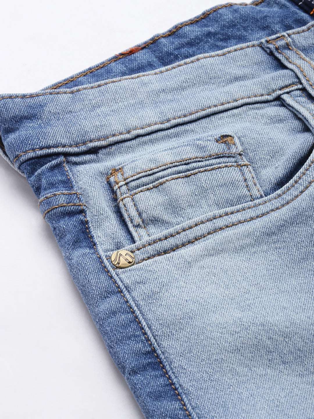 Men's Light Blue Slim Fit Solid Casual Jeans - Image 6