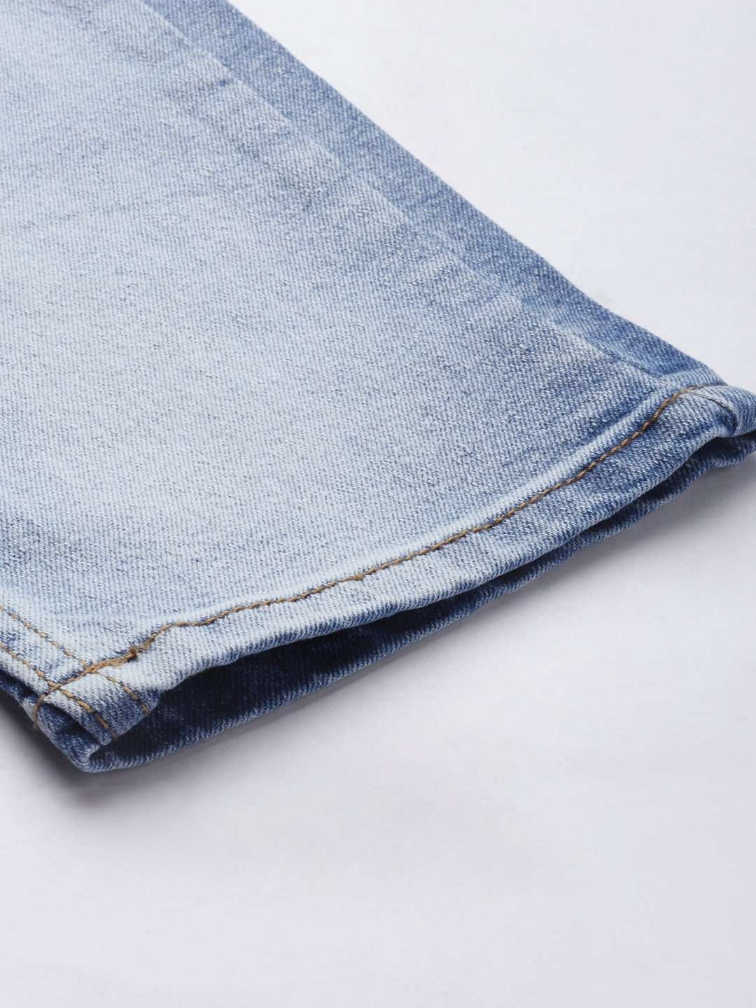 Men's Light Blue Slim Fit Solid Casual Jeans - Image 7