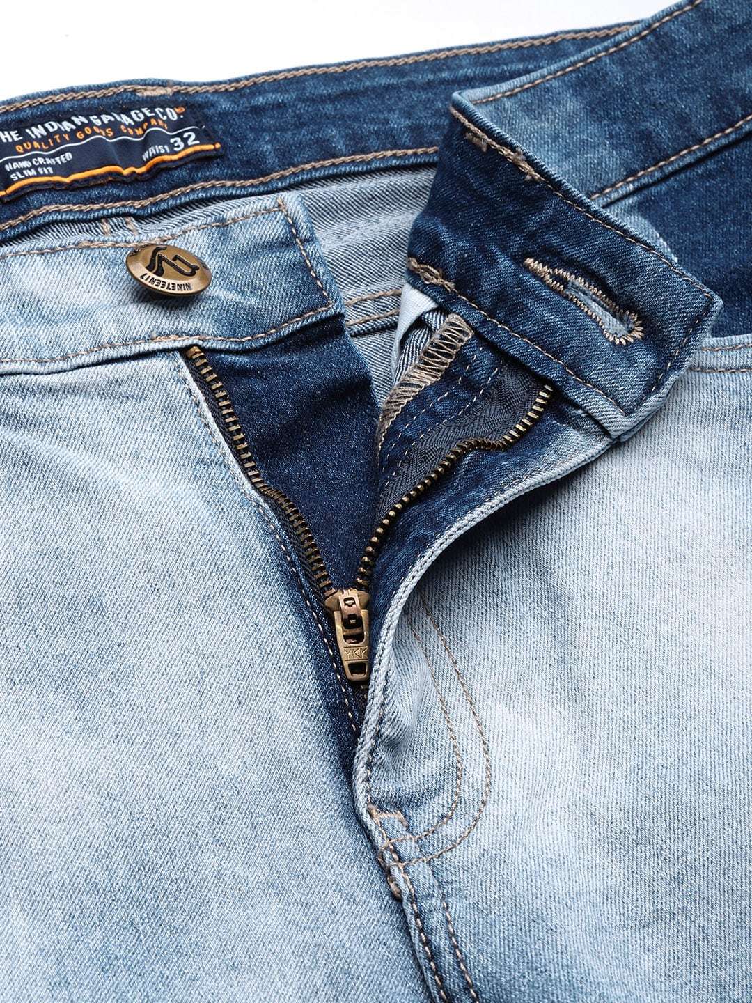 Men's Blue Slim Fit Solid Casual Jeans - Image 4