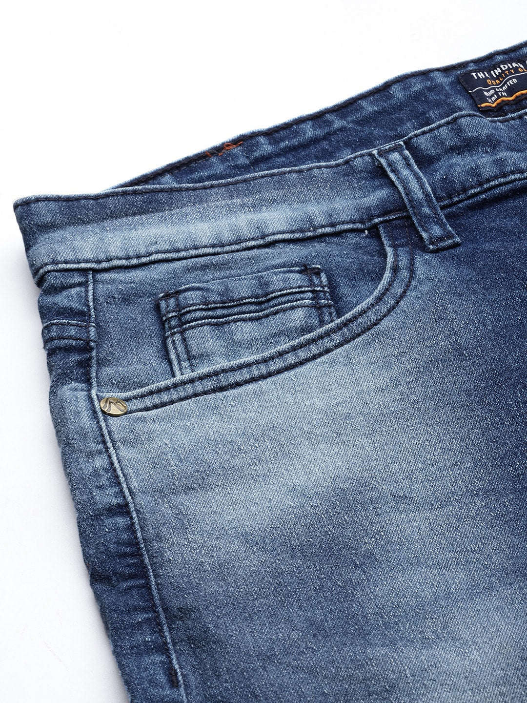 Men's Blue Slim Fit Solid Casual Jeans - Image 6