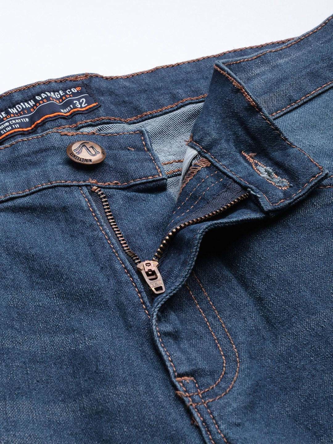 Men's Blue Slim Fit Solid Casual Jeans - Image 5