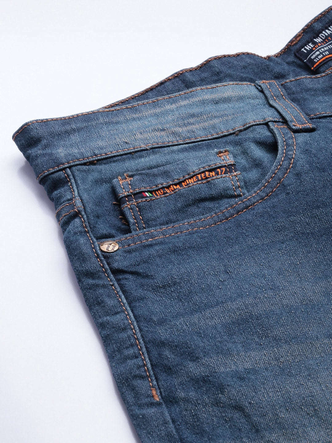 Men's Blue Slim Fit Solid Casual Jeans - Image 6