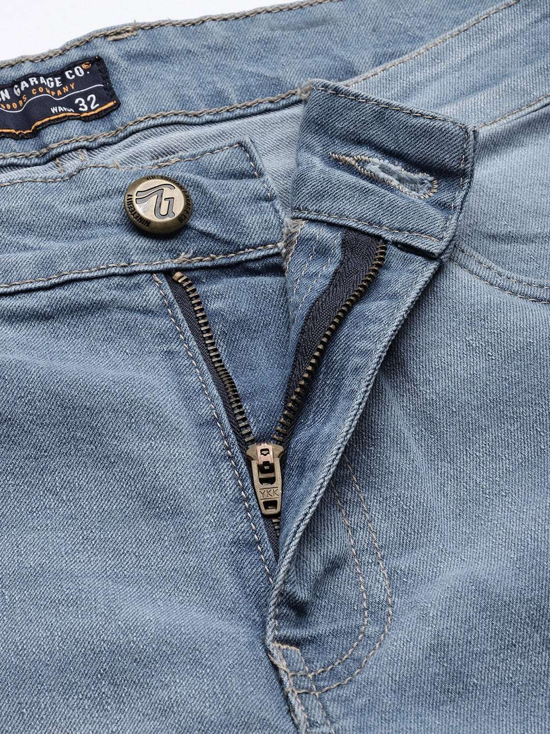 Men's Light Blue Slim Fit Solid Casual Jeans - Image 4