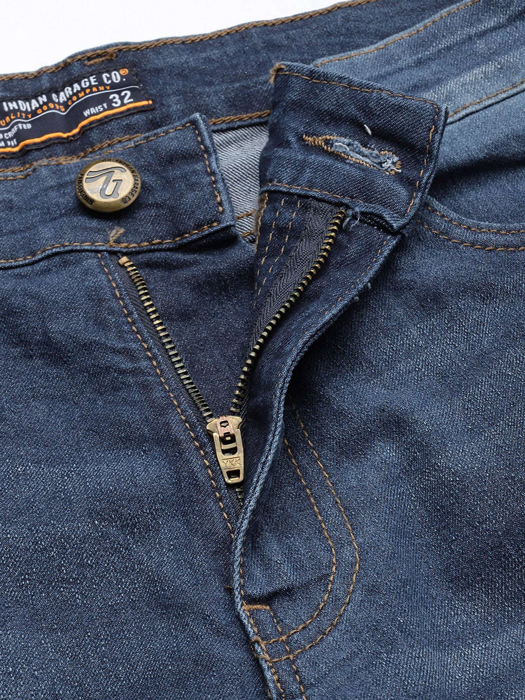 Men's Blue Slim Fit Printed Casual Jeans - Image 4