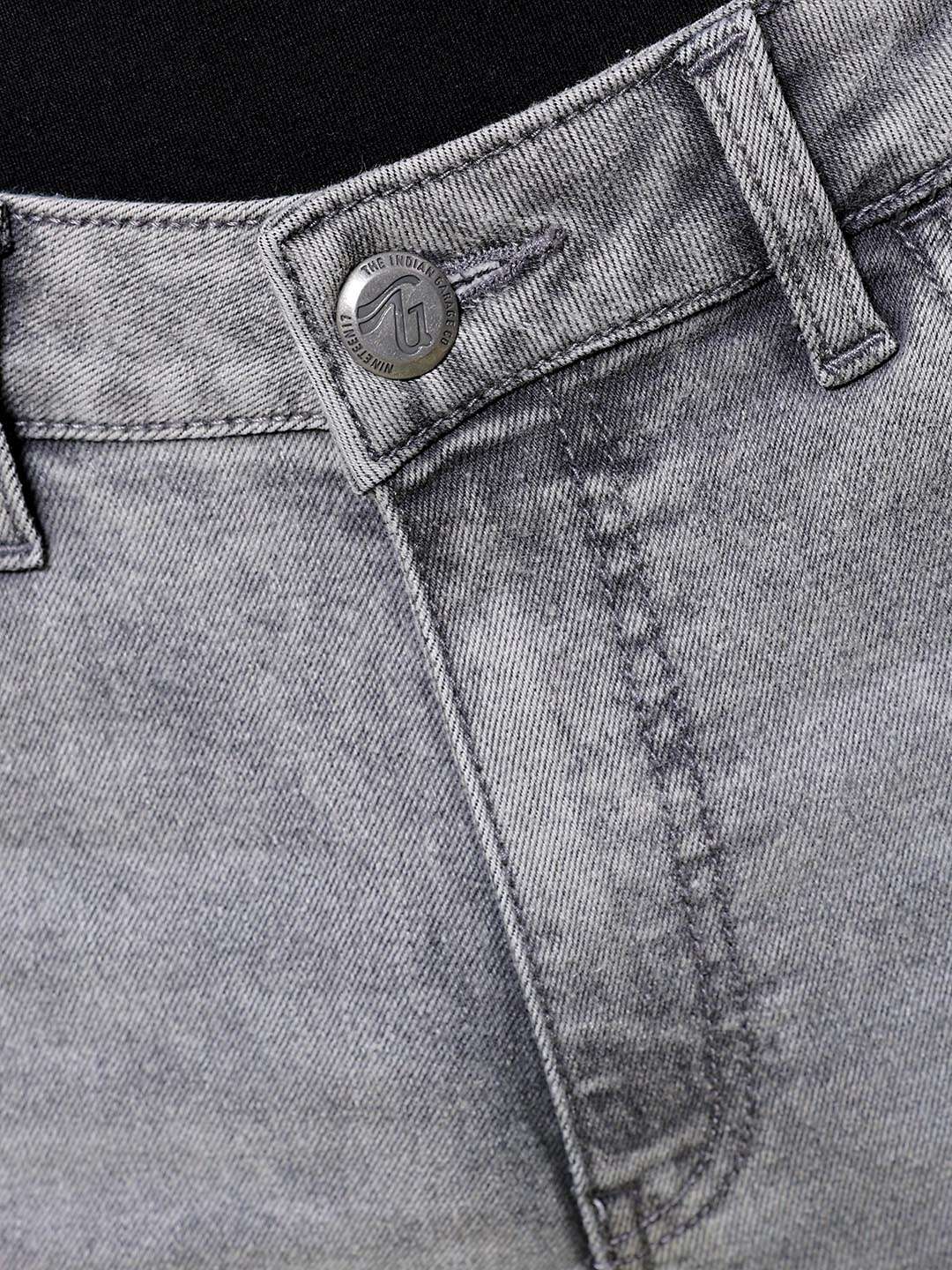 Men's Grey Bootcut Solid Mid-Rise Stretchable Jeans - Image 5