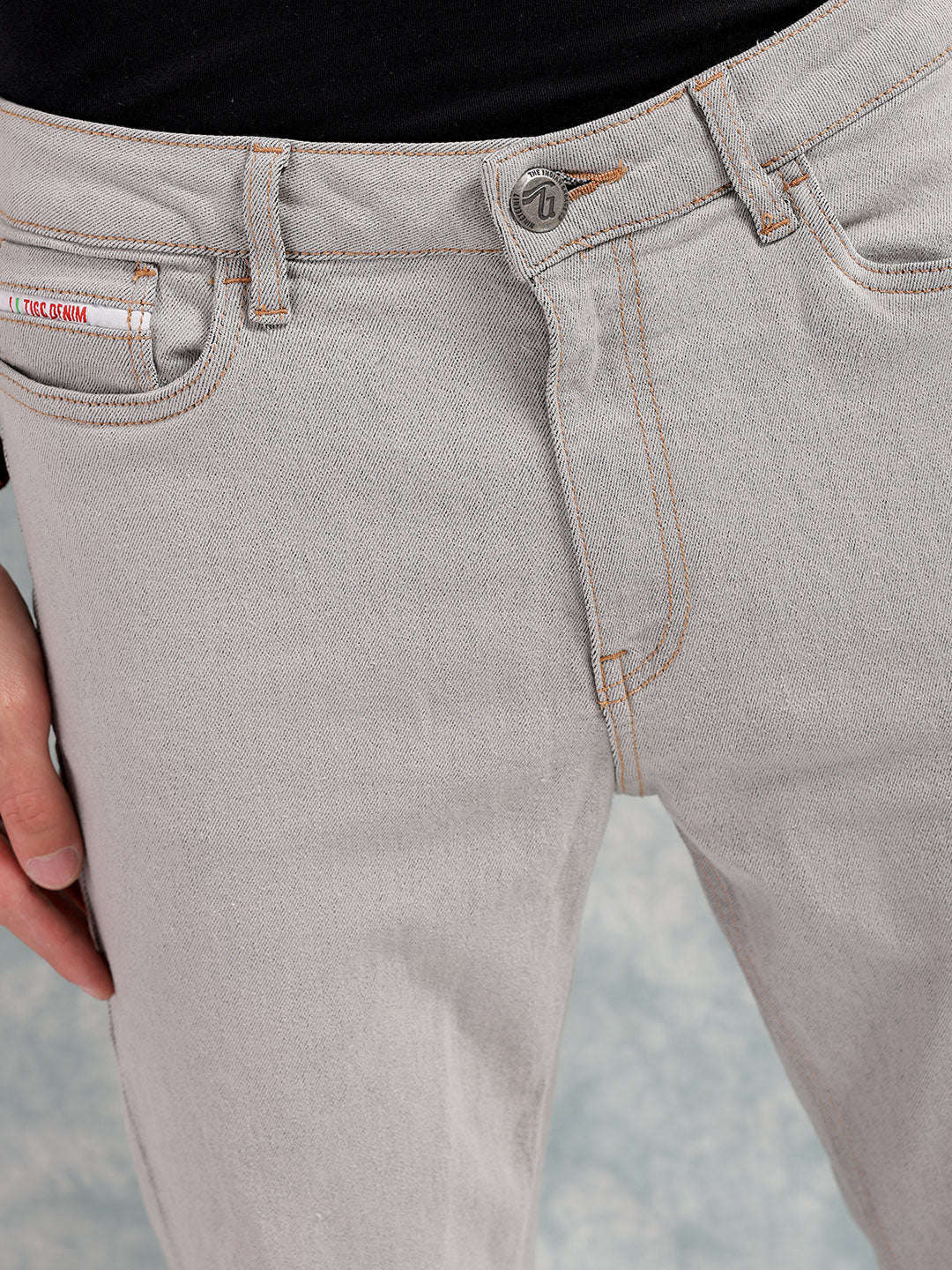 Men's Grey Bootcut Solid Mid-Rise Stretchable Jeans - Image 5