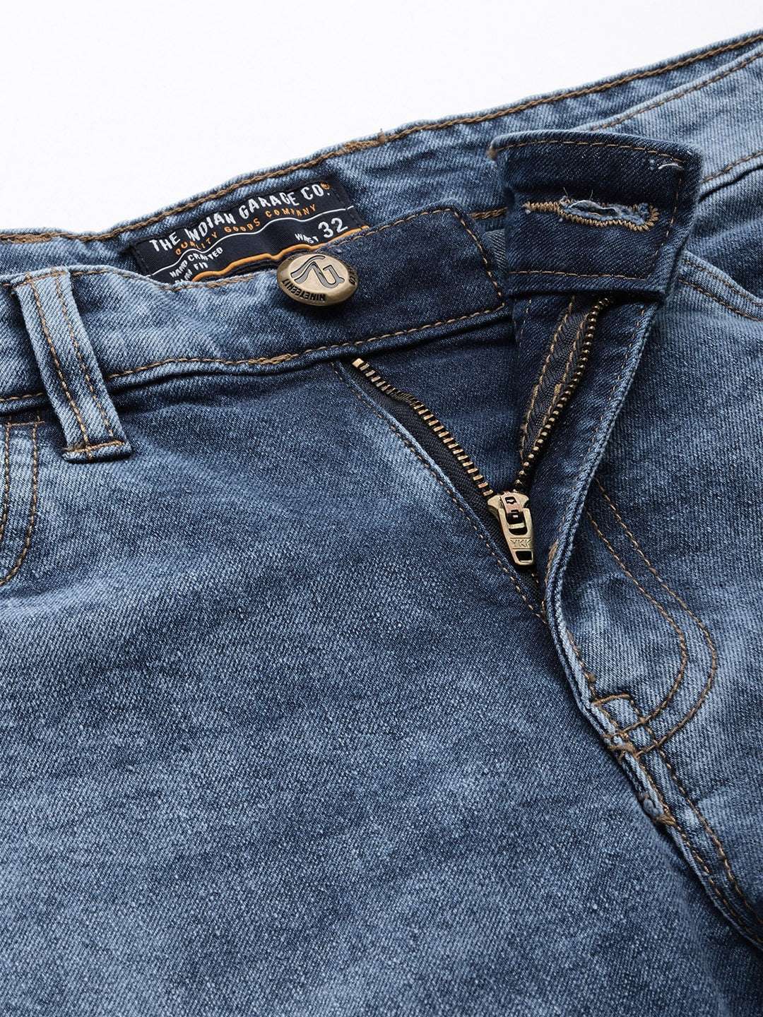 Men's Blue Slim Fit Solid Casual Jeans - Image 4