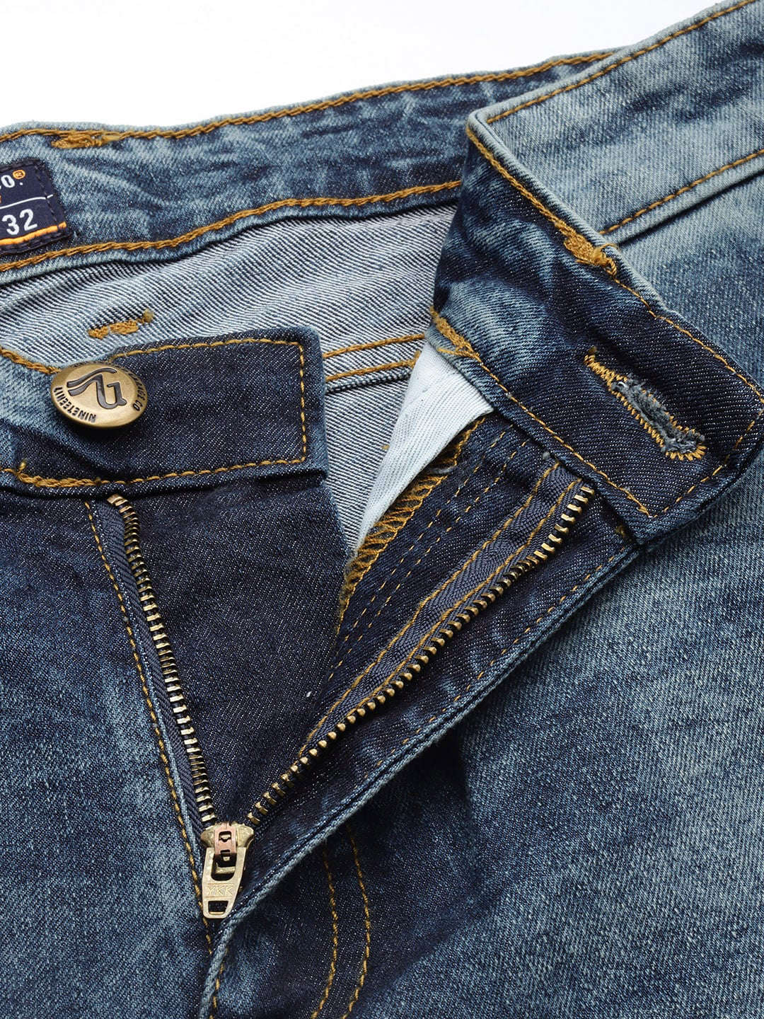 Men's Blue Slim Fit Badges Mid-Rise Stretchable Jeans - Image 4