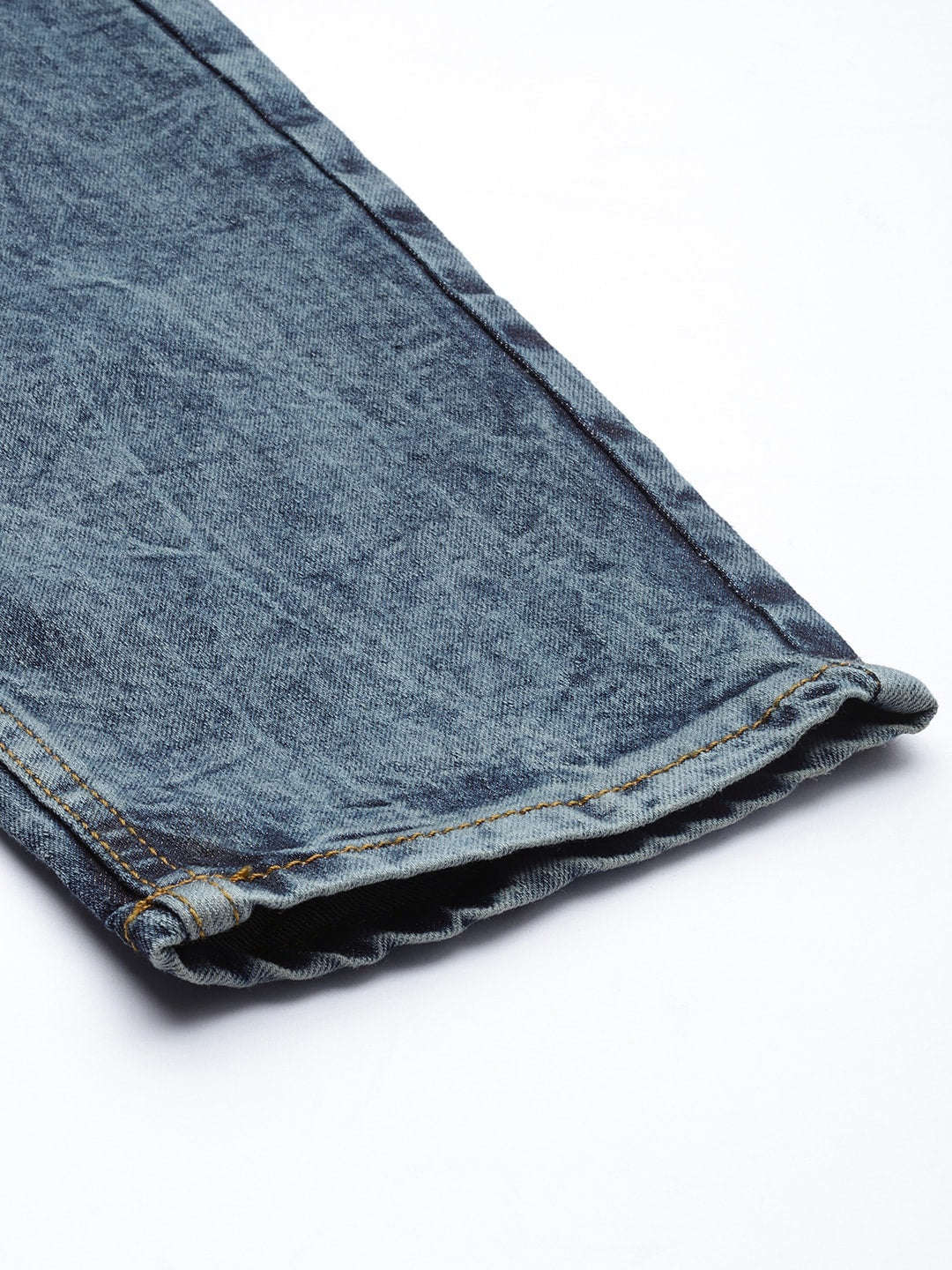 Men's Blue Slim Fit Badges Mid-Rise Stretchable Jeans - Image 7