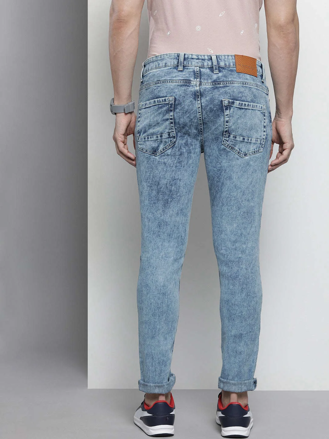 Men's Blue Slim Fit Solid Mid-Rise Stretchable Jeans - Image 3