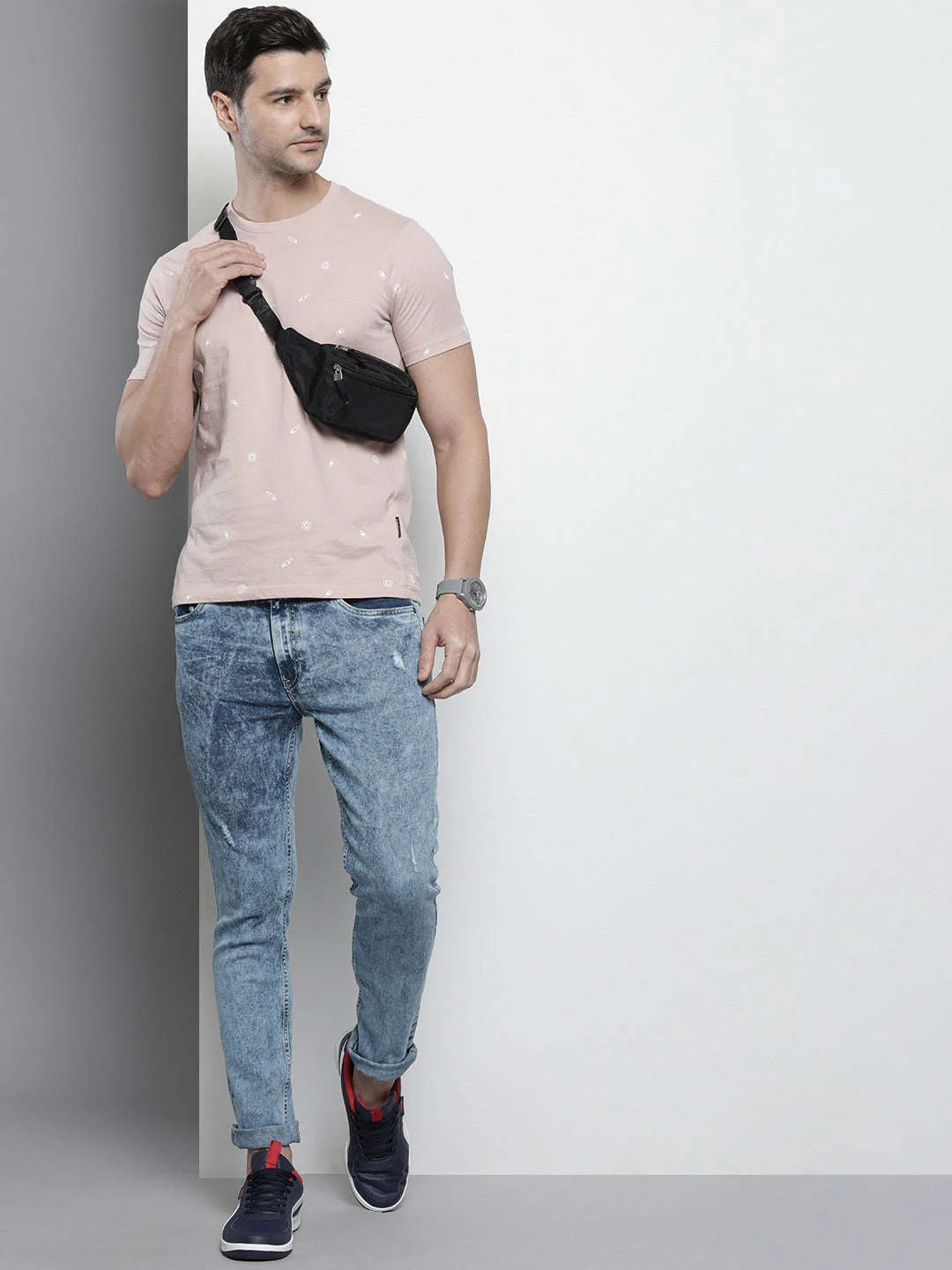 Men's Blue Slim Fit Solid Mid-Rise Stretchable Jeans - Image 4