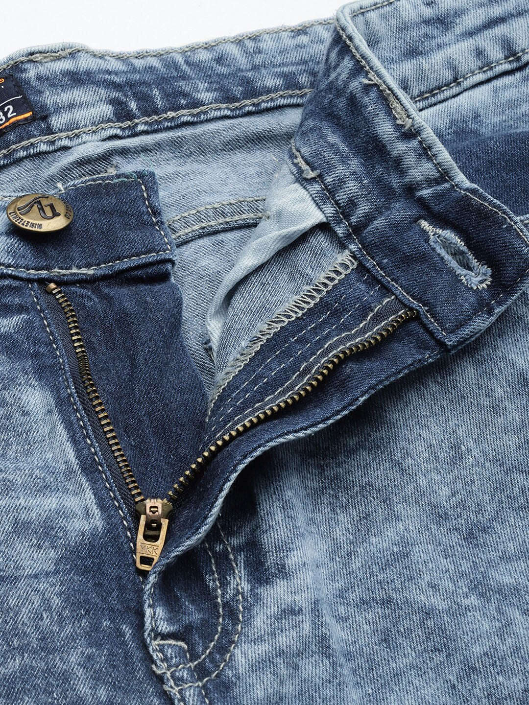 Men's Blue Slim Fit Solid Mid-Rise Stretchable Jeans - Image 5
