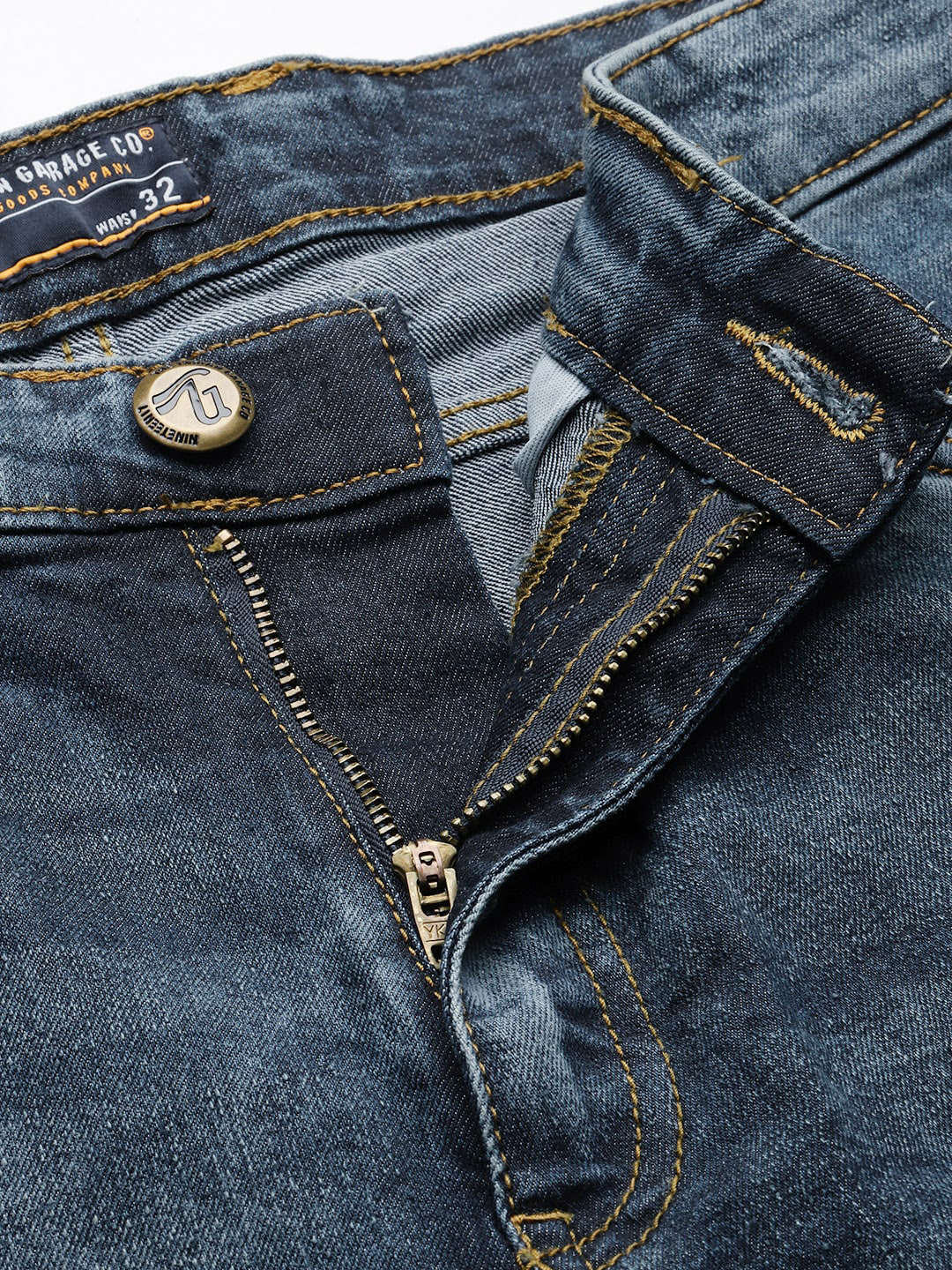 Men's Blue Slim Fit Solid Street Wear Jeans - Image 5
