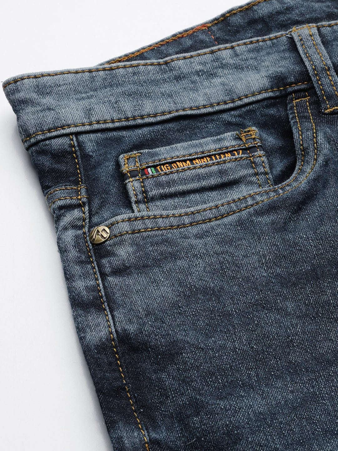Men's Blue Slim Fit Solid Street Wear Jeans - Image 6