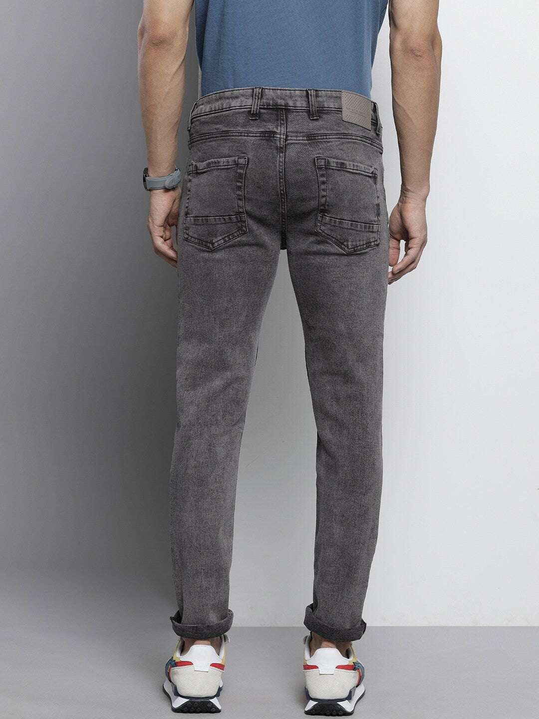 Men's Black Slim Fit Solid Mid-Rise Stretchable Jeans - Image 3
