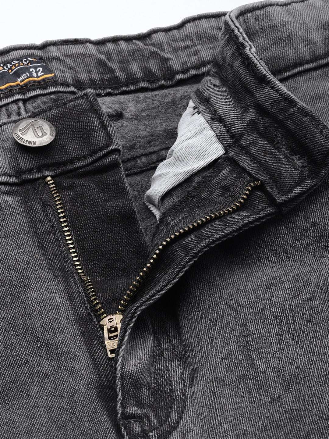 Men's Black Slim Fit Solid Mid-Rise Stretchable Jeans - Image 4