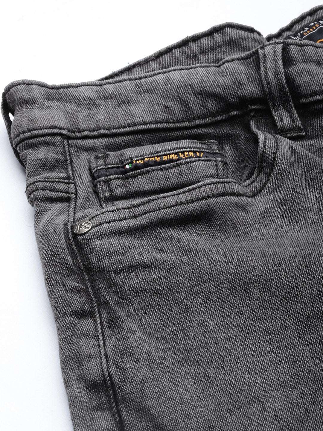 Men's Black Slim Fit Solid Mid-Rise Stretchable Jeans - Image 6