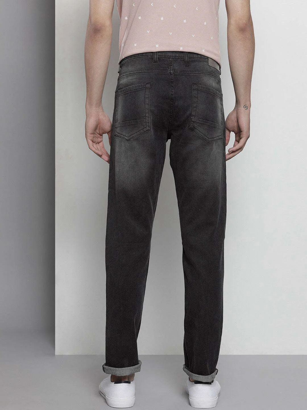 Men's Black Slim Fit Solid Street Wear Jeans - Image 3