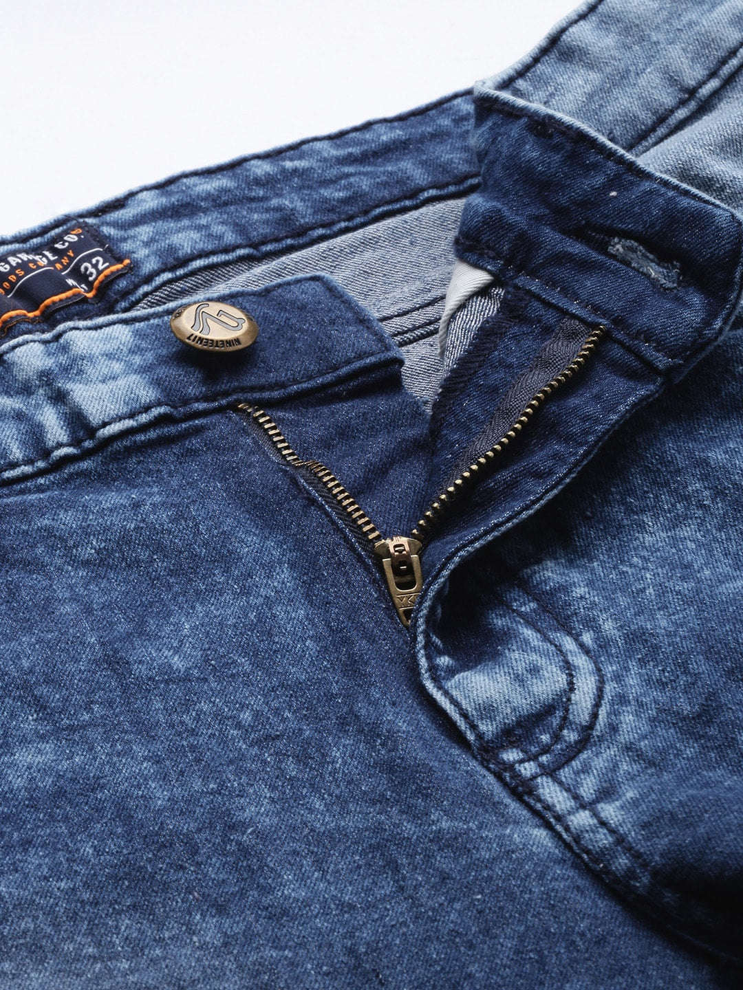 Men's Blue Slim Fit Solid Casual Jeans - Image 4
