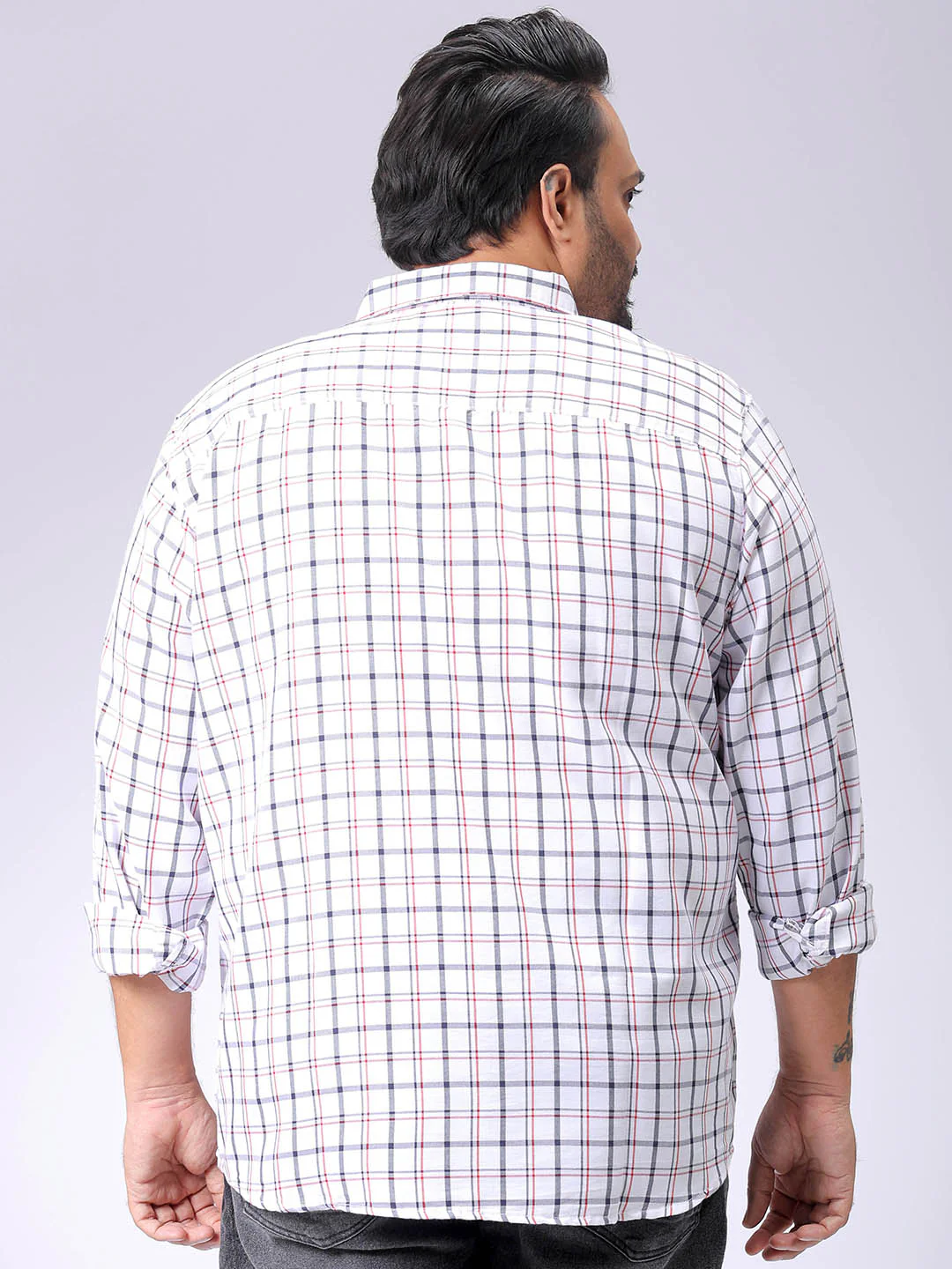 Men's Plus Size Checked Casual Shirt - Image 5