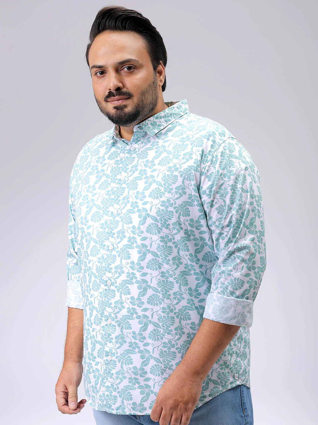Men's Plus Size Floral Casual Shirt - Image 2