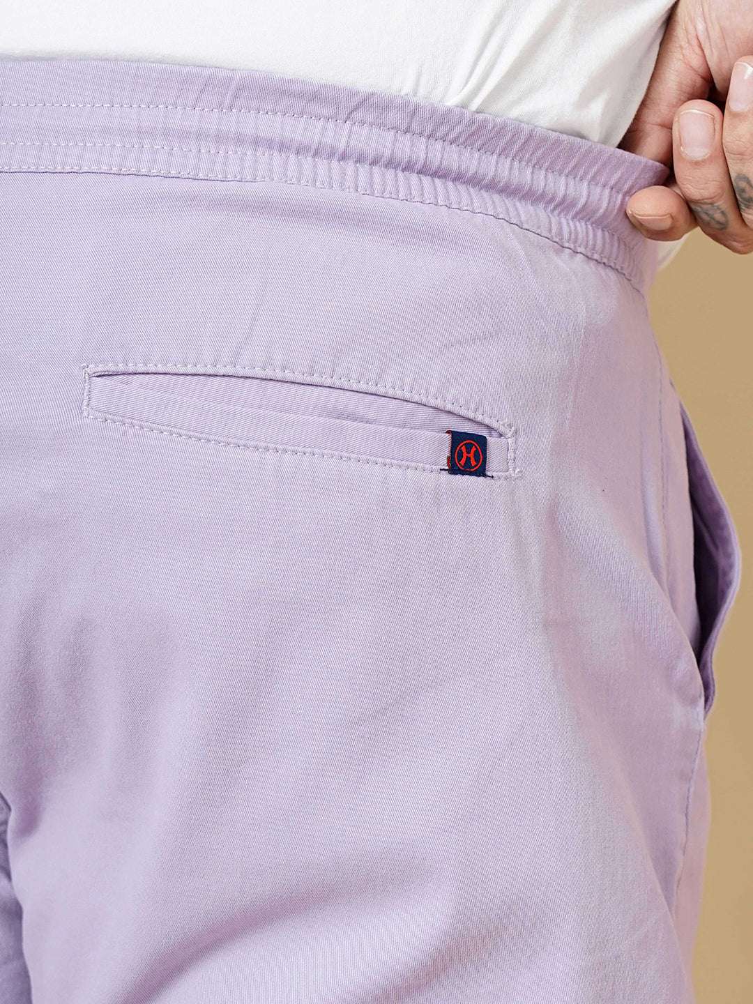 Men's Purple Plus Size Solid Cargo Jogger - Image 7