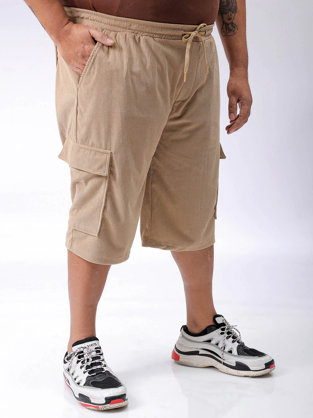 Men's Plus Size Loose Fit Mid Rise Cargo Shorts - Image 4