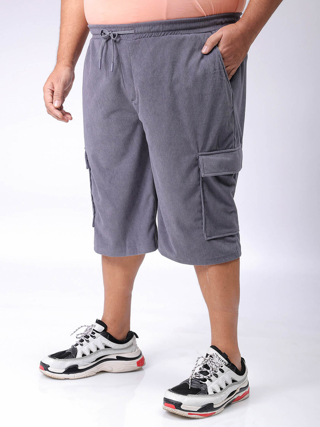 Men's Plus Size Loose Fit Mid Rise Cargo Shorts - Image 2