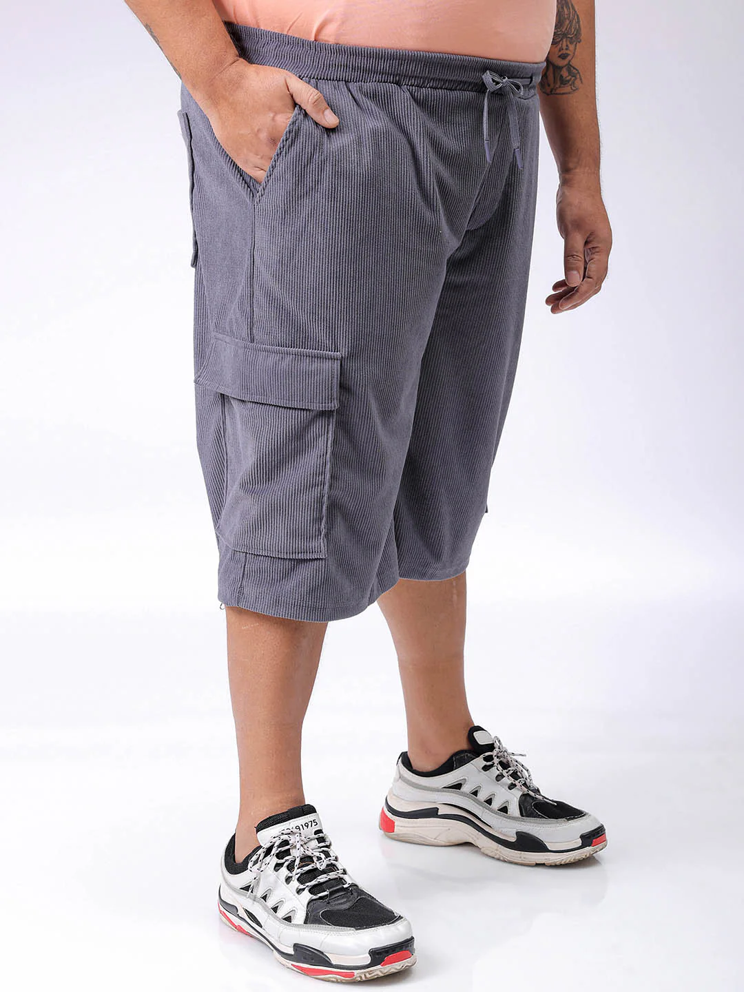 Men's Plus Size Loose Fit Mid Rise Cargo Shorts - Image 3