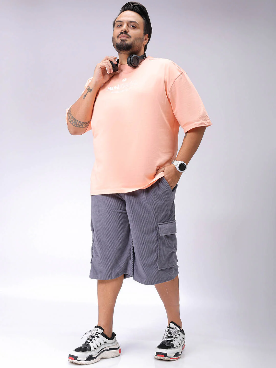 Men's Plus Size Loose Fit Mid Rise Cargo Shorts - Image 4