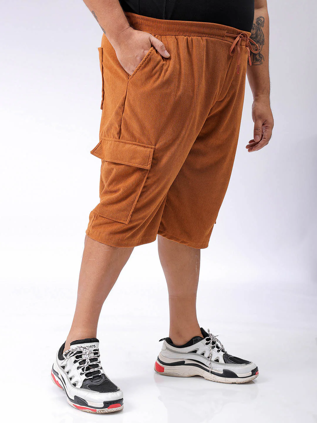 Men's Plus Size Loose Fit Mid Rise Cargo Shorts - Image 3