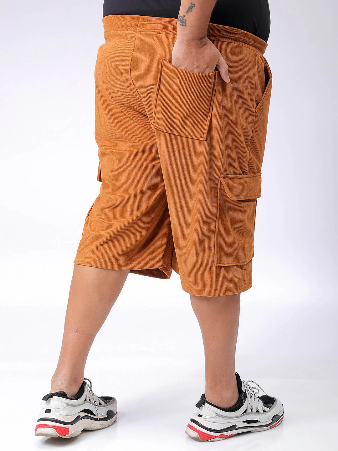 Men's Plus Size Loose Fit Mid Rise Cargo Shorts - Image 5
