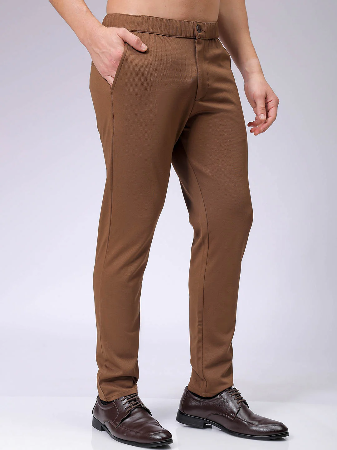Men's Nutshell Slim Fit Textured Formal Trouser - Image 3