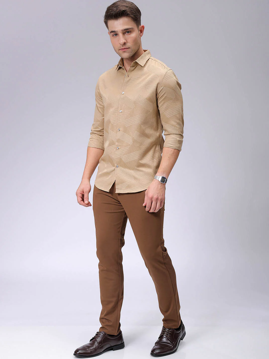 Men's Nutshell Slim Fit Textured Formal Trouser - Image 4