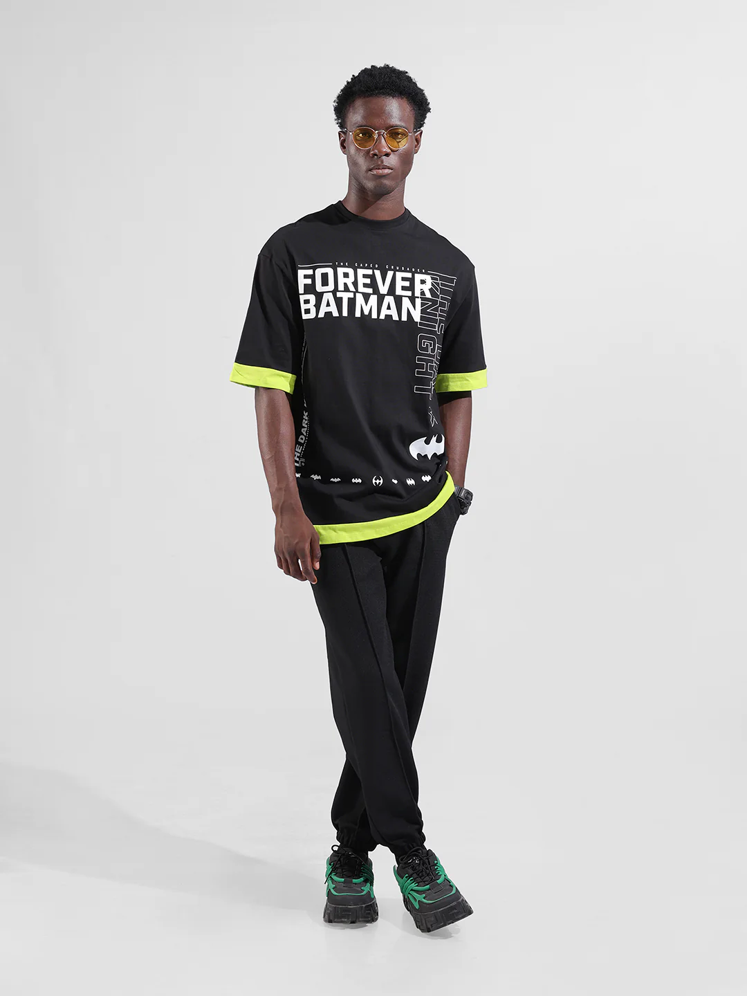 Men's Black Loose Fit Textured Athletic  Jogger - Image 7